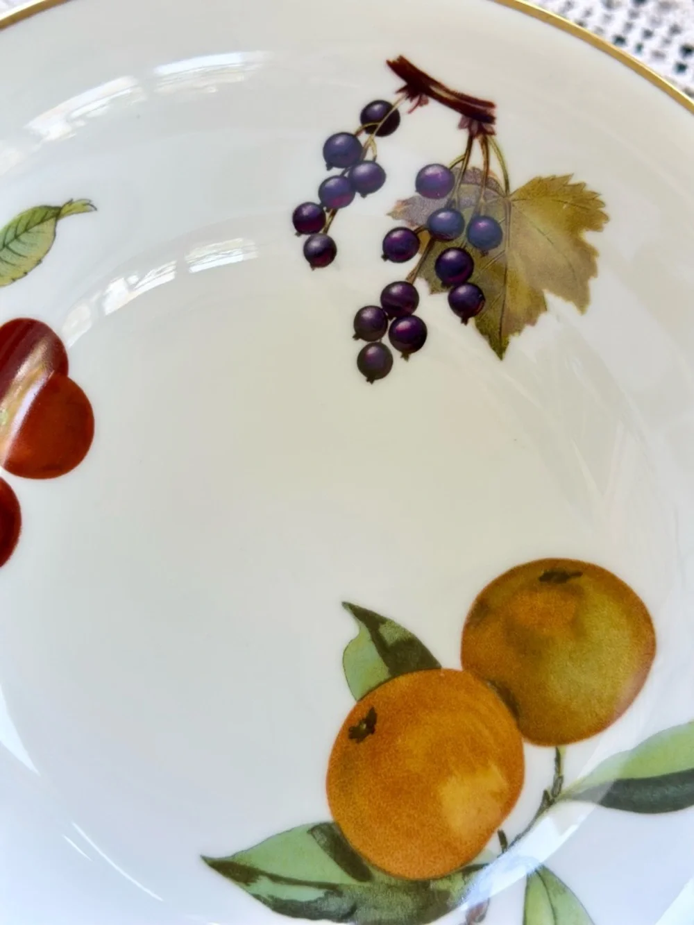 2 Vintage Royal Worcester Evesham Oranges Cereal Bowls Set England Gold Trim